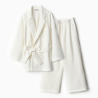 Комплект для девочки (жакет и брюки) MINAKU: PartyDress, цвет молочный, рост 146 см - фото 24130529