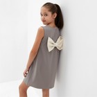 Платье для девочки MINAKU: PartyDress, цвет серый, рост 122 см - фото 11499364