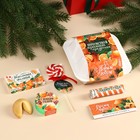 Подарочный набор «Аромат праздника» в бенто коробке: леденец со вкусом клубники 15 г., леденецы в тубусе мульти 32 г., жевательная резинка 15 г., молочный шоколад 27 г., печенье с предсказанием 6 г., жевательная конфета 10 г. - фото 320485237