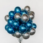 Букет из шаров «Сине-серебряный», латекс, хром, набор 50 шт. - Фото 2