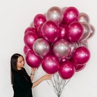 Набор воздушных шаров «Розовый», латекс, хром, 50 шт. - Фото 4