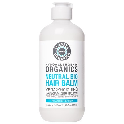 Бальзам для волос Planeta Organica Pure Hypoallergenic Organics Neutral Bio, увлажняющий, гипоаллергенный, для чувствительной кожи, 400 мл