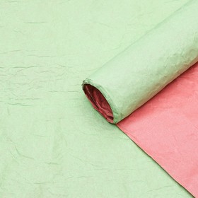 Бумага Эколюкс двухцветная красно-коралловый/салатовый пастель 0.7 x 5 м
