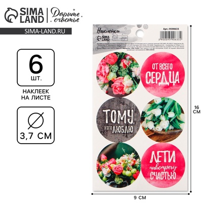 Наклейки для подарков и цветов «Навстречу к счастью», 9 х 16 см