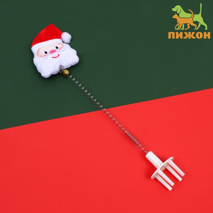 Игрушка-дразнилка с креплением на когтеточку "Дед мороз" - Фото 1