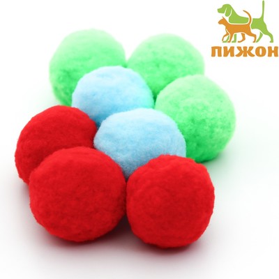 Набор плюшевых шариков, 8 шт., цвет МИКС