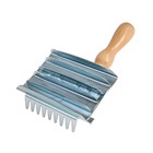 Щётка для ухода за шерстью, металл, деревянная ручка - Фото 2