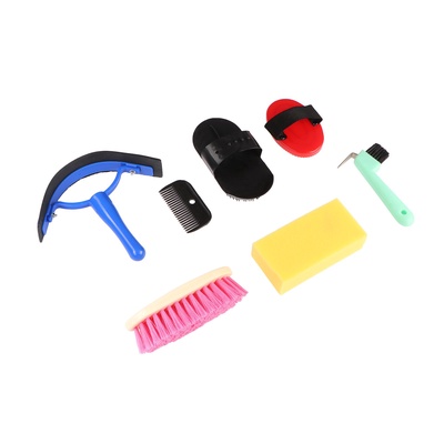 Набор для ухода за лошадью, 7 предметов: расчёска, щётка 4 шт., губка, водосгон