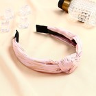 Ободок для волос QF «Амата», золотая нить, 3 см, розовый - Фото 1