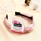 Ободок для волос QF «Амата», золотая нить, 3 см, розовый - Фото 2