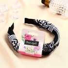 Ободок для волос "Амата" орнамент, 3 см, чёрно-белый - фото 24266990