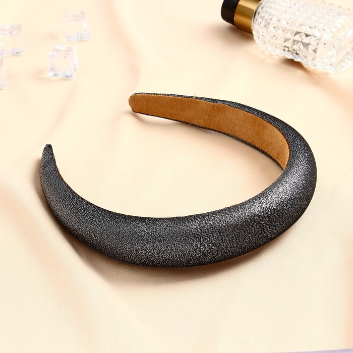 Ободок для волос «Иветта», блеск, 3 см, чёрный - Фото 1