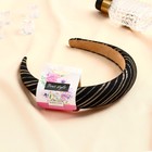 Ободок для волос «Иветта», полосы, 3 см, чёрно-золотой - Фото 2