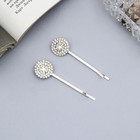 Невидимки для волос «Вивьен», набор 2 шт., круги, 5 см, серебро - Фото 1