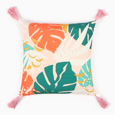 Наволочка декоративная с кисточками «Этель» Tropics, 45×45 см