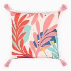 Наволочка декоративная с кисточками «Этель» Herb, 45×45 см - Фото 1