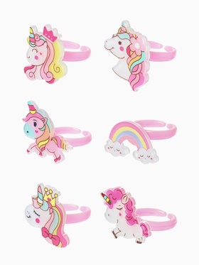 Кольцо детское "Выбражулька" волшебный единорог, форма МИКС, цветное, безразмерное (36 шт)