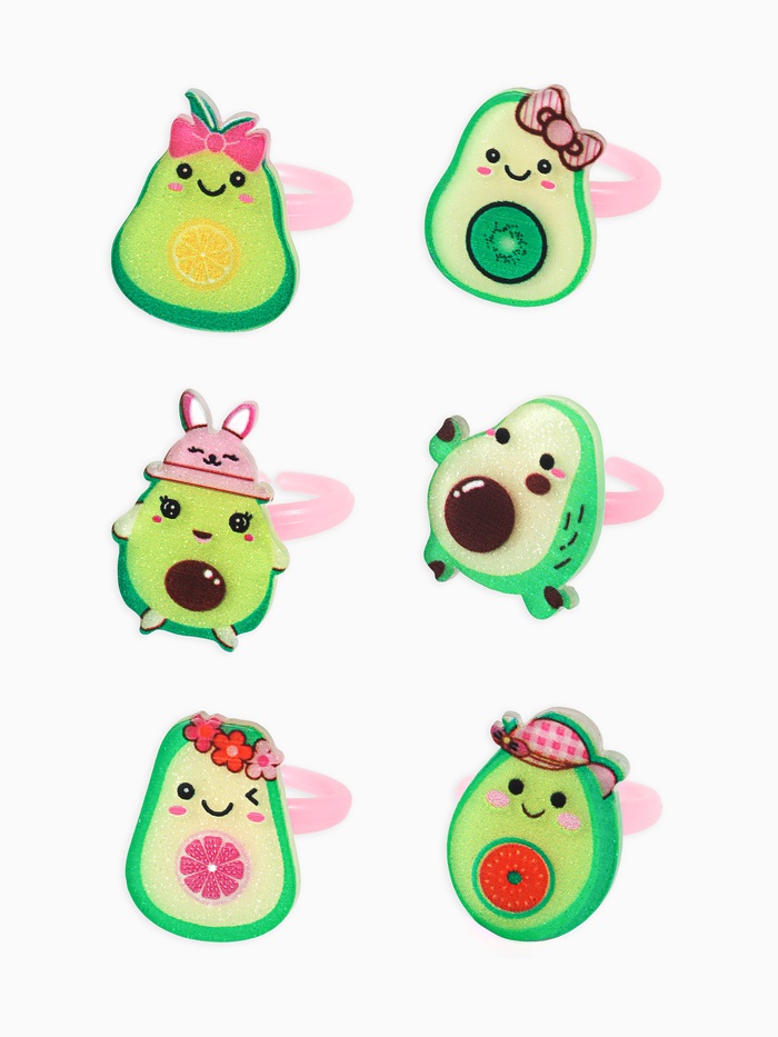 Кольцо «Выбражулька» авокадики, форма МИКС, цветное, безразмерное