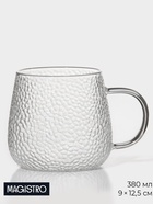 Кружка Magistro «Сара», 380 мл, 9×12.5 см, боросиликатное стекло, прозрачная - Фото 1