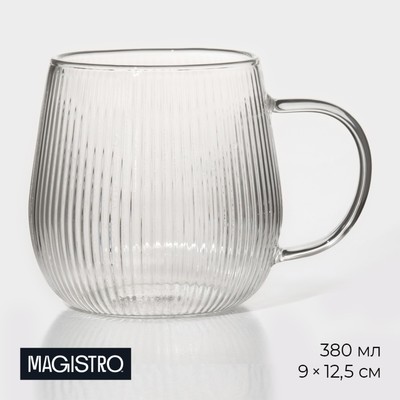 Кружка стеклянная Magistro «Грани», 380 мл, 9×12,5 см