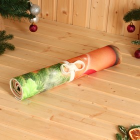 Коврик-лежак с принтом 'Жаркой баньки в Новом году', 50х155 см