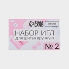 Иглы швейные, №2, d=1.05/1.25 мм, 4-5.2 см, набор 10 шт. - Фото 3