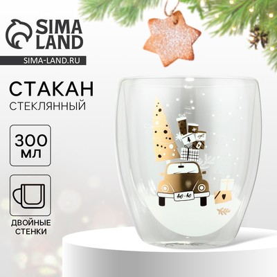 Стакан новогодний с двойными стенками «Чудеса рядом», 300 мл