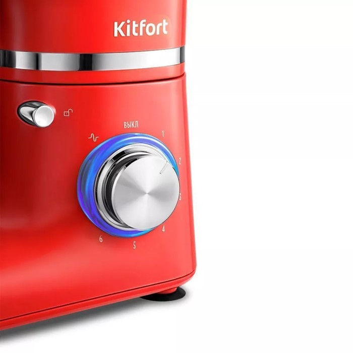 Миксер Kitfort КТ-3415-1, планетарный, 800 Вт, 4 л, 6 скоростей, красный
