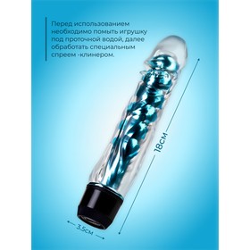 Вибратор Оки-Чпоки, реалистик, гелевый, стимуляция точки G, 18 х 3,5 см, TPE, голубой