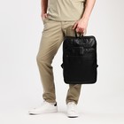 Рюкзак мужской на молнии, 2 наружных кармана, цвет чёрный - Фото 5