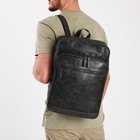 Рюкзак мужской на молнии, 2 наружных кармана, цвет серый - фото 320803863