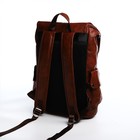 Рюкзак мужской на молнии, 4 наружных кармана, цвет коричневый - фото 23164604