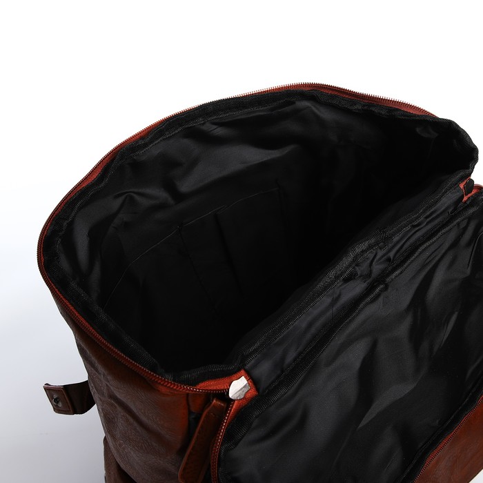 Рюкзак мужской, 30*11*41, отд на молнии, 4 н/кармана,  коричневый