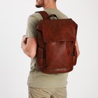 Рюкзак мужской на молнии, 4 наружных кармана, цвет коричневый - фото 320803865
