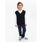 Жилет вязаный для мальчика Amarobaby Pure Love School, рост 128-134 см, цвет чёрный - Фото 5