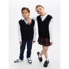 Жилет вязаный для мальчика Amarobaby Pure Love School, рост 128-134 см, цвет чёрный - Фото 8