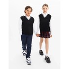 Жилет вязаный для мальчика Amarobaby Pure Love School, рост 128-134 см, цвет чёрный - Фото 9