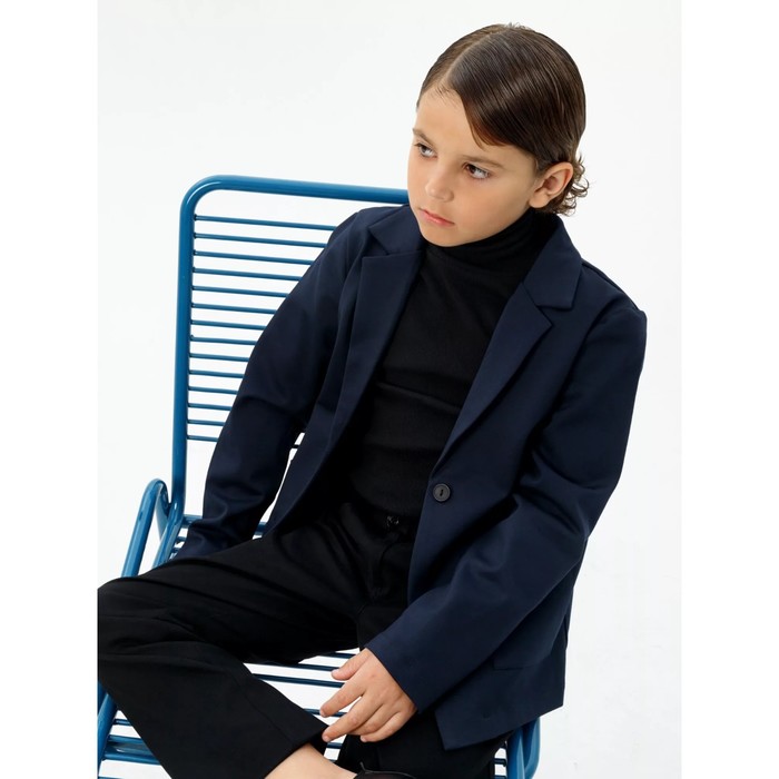 Пиджак для мальчика, рост 134 см, цвет синий - Фото 1
