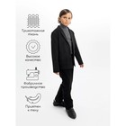 Пиджак для мальчика, рост 134 см, цвет чёрный - Фото 3