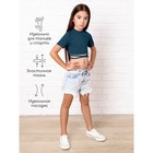 Топ для девочки с короткими рукавами Amarobaby Generation, рост 140 см, цвет лазурно-синий - Фото 3