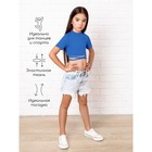 Топ для девочки с короткими рукавами Amarobaby Generation, рост 134 см, цвет синий - Фото 3