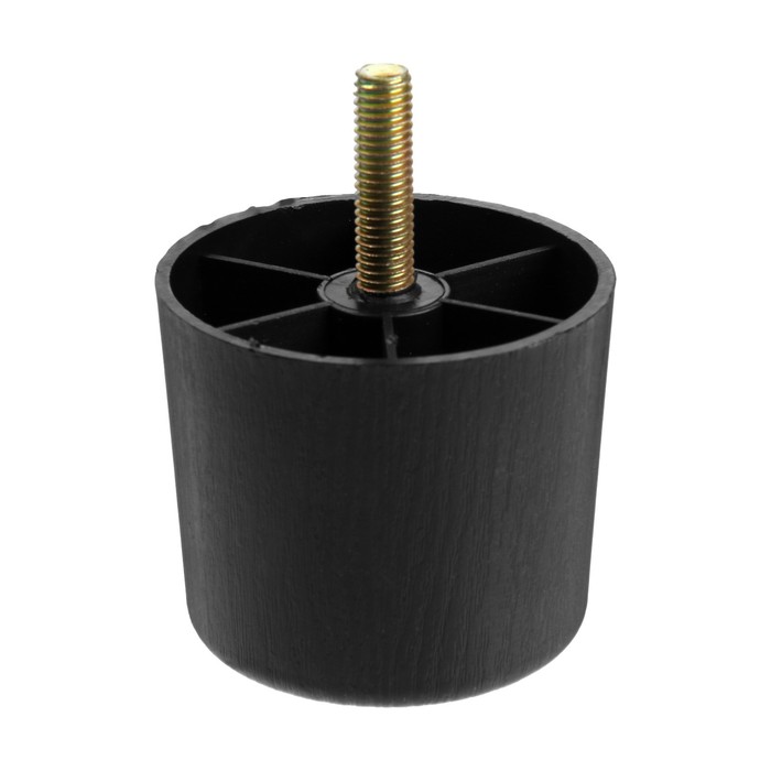 Опора мебельная с шпилькой 8×30 мм ТУНДРА OP104, пластик, цвет черное дерево, 60×60×50 мм - Фото 1