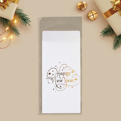 Конверт для денег новогодний, Happy New Year, тиснение, дизайнерская бумага, 11×22 см