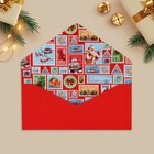 Конверт подарочный «Новогодняя почта», софт тач, тиснение, 19 х 9.2 см - Фото 4