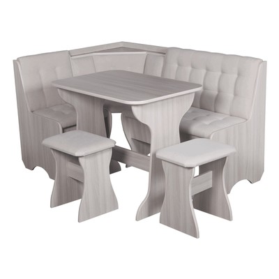 Кухонный уголок «КУ-1Л/4 м», со столом, с табуретами, цвет шимо светлый/торес 3/бежевый