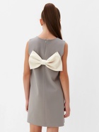 Платье нарядное детское MINAKU: PartyDress, цвет серый, рост 128 см 10111583 - фото 12657376