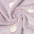 Плед светящийся 180х200см, Сердечки, велсофт 260г/м, пэ100% - фото 23871673