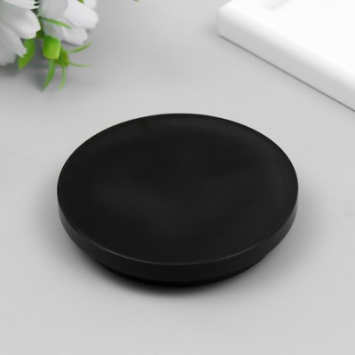 Стеклянная крышка для банки, подсвечника «Гладкая-черная», 1.5×8 см