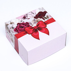Коробка для торта "Красный бант", 13,5 х 13,5 х 6,8 см - Фото 3