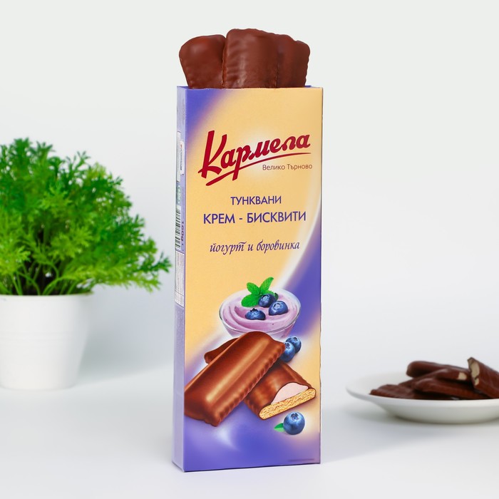 Печенье Karmela с черничным кремом в шоколаде, 160 г - Фото 1